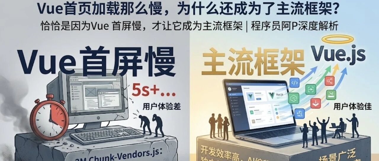 vue首页加载那么慢，为什么还成为了主流框架？