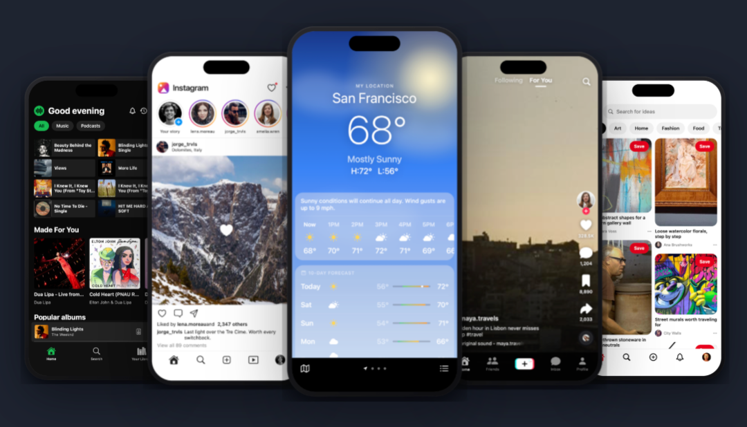 Dactyl 展示的多种原生 App 效果